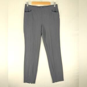 Eileen Fisher Black Ankle Zip Pull-On Slim Ponte Pants Size Medium Stretch